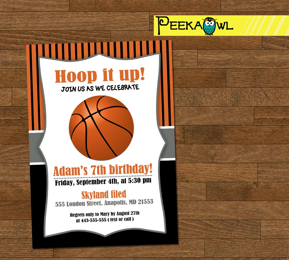 Carte Anniversaire Basket Gratuite à Imprimer Printable Basketball invitations Boys basketball birthday - Etsy France