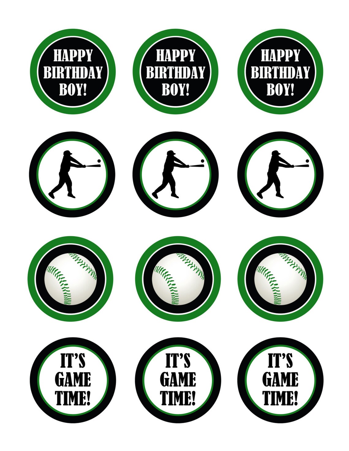 Instant Download Baseball Cupcake Toppers Printable Baseball - Etsy