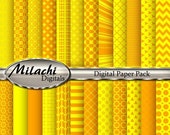 70 OFF SALE Yellow and Orange Digital Paper Pack - Commercial Use - Instant Download - M169