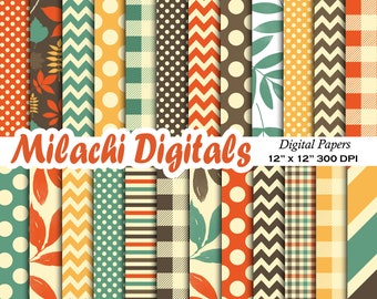 FALL DIGITAL PAPER Seamless Pattern Digital paper Scrapbook Paper Vector images Autumn Digital Paper Background Patterns Mens Digital Paper