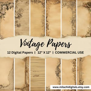 Vintage Old Notes Digital Papers, Vintage Background