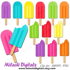 Popsicle clipart, ice pop clipart, vector graphics, ice cream clipart, digital clip art, commercial use - M450