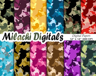Camouflage digital paper, military scrapbook paper, army wallpaper, background, instant download - M373