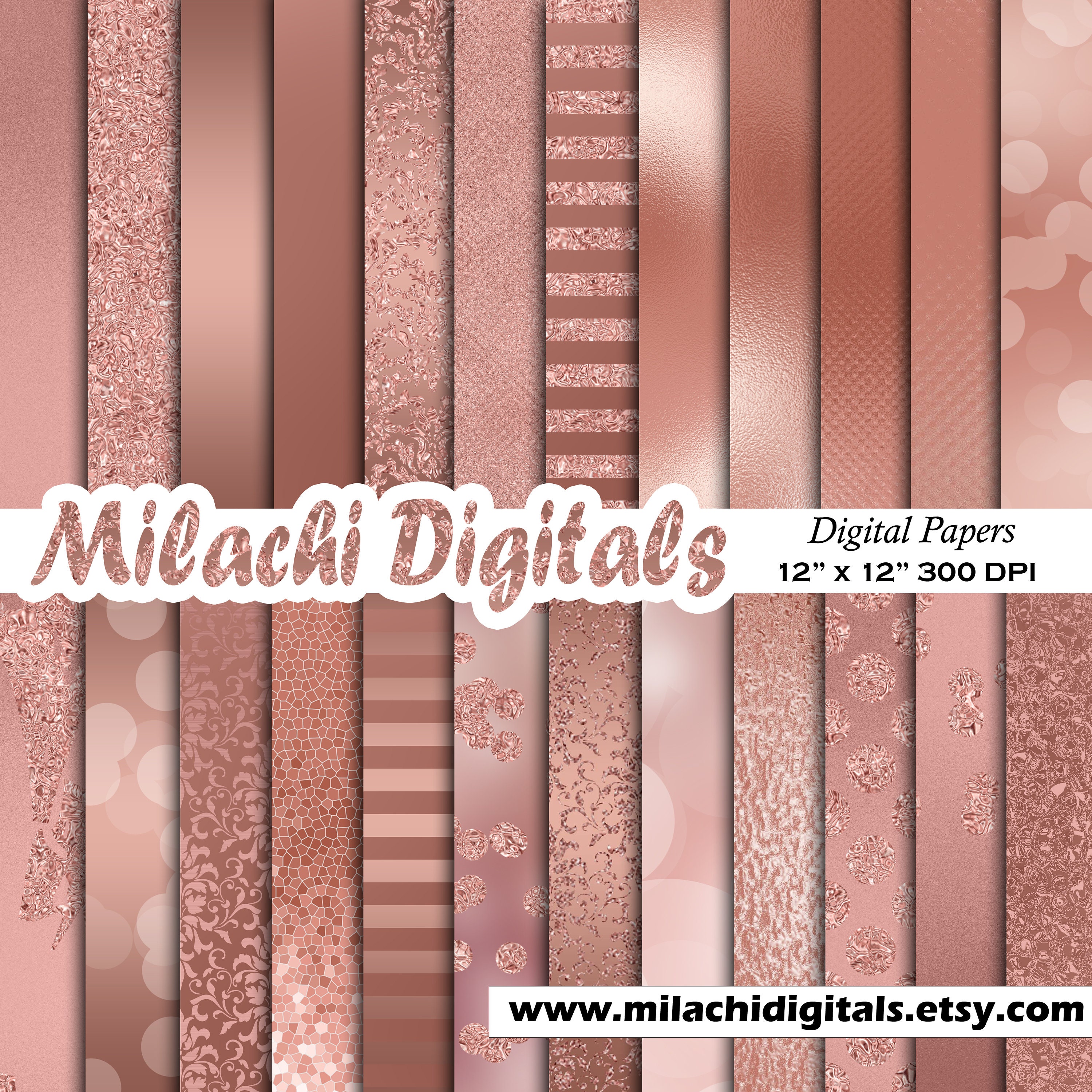 Rose Gold Metallic Glitter Seamless Background — drypdesigns