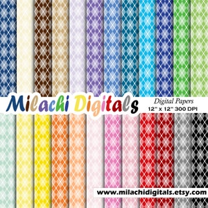 Argyle digital paper, scrapbook papers, background, wallpaper, commercial use, printable papers - M318