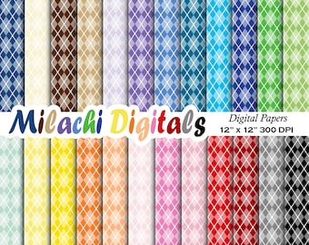 Argyle digital paper, scrapbook papers, background, wallpaper, commercial use, printable papers - M318