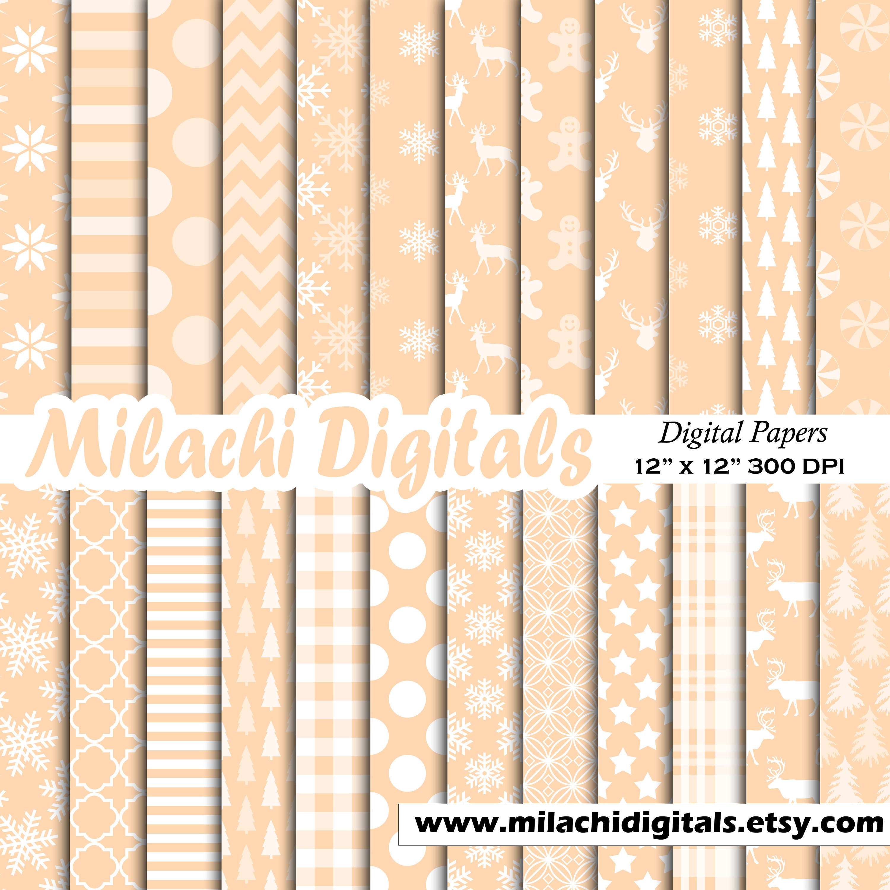 Licht perzik kerst digitaal papier naadloze vakantie Scrapbook Papers  ongewenste dagboekpagina's sneeuwvlok Wallpaper achtergronden - M1068 -  Etsy België, image size:3000x3000