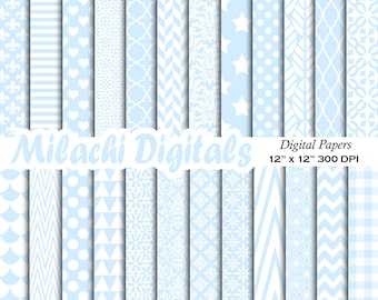 Baby Blue Digital Paper, naadloze achtergronden, eerste verjaardag Scrapbook Papers, afdrukbare Scrapbook Papers, Chevron Wallpaper, Damask - M962