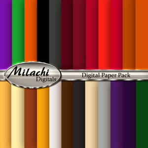 Halloween Solid Digital Paper Pack - Commercial Use - Instant Download - M159