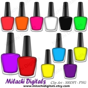 Nail polish clipart, fashion clipart, vector graphics, manicure clipart, digital clip art, commercial use - M447