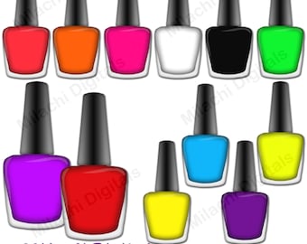 Nail polish clipart, fashion clipart, vector graphics, manicure clipart, digital clip art, commercial use - M447