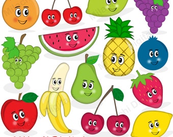 Fruit Clipart Fruit Characters Clipart Vector Graphics Food - Etsy Fruit Clipart Fruit Characters Clipart Vector Graphics Food - Etsy