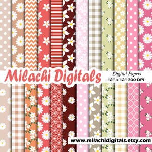 Muttertag digitales Papier, nahtlose Hintergründe, Baby Shower Scrapbook Papiere, druckbare Scrapbook Papiere, Blumen Tapete, Planer - M958