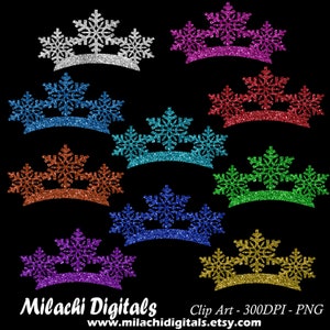 Glitter Snowflake Crown Clipart Frozen Birthday Party Snowflakes Winter ...