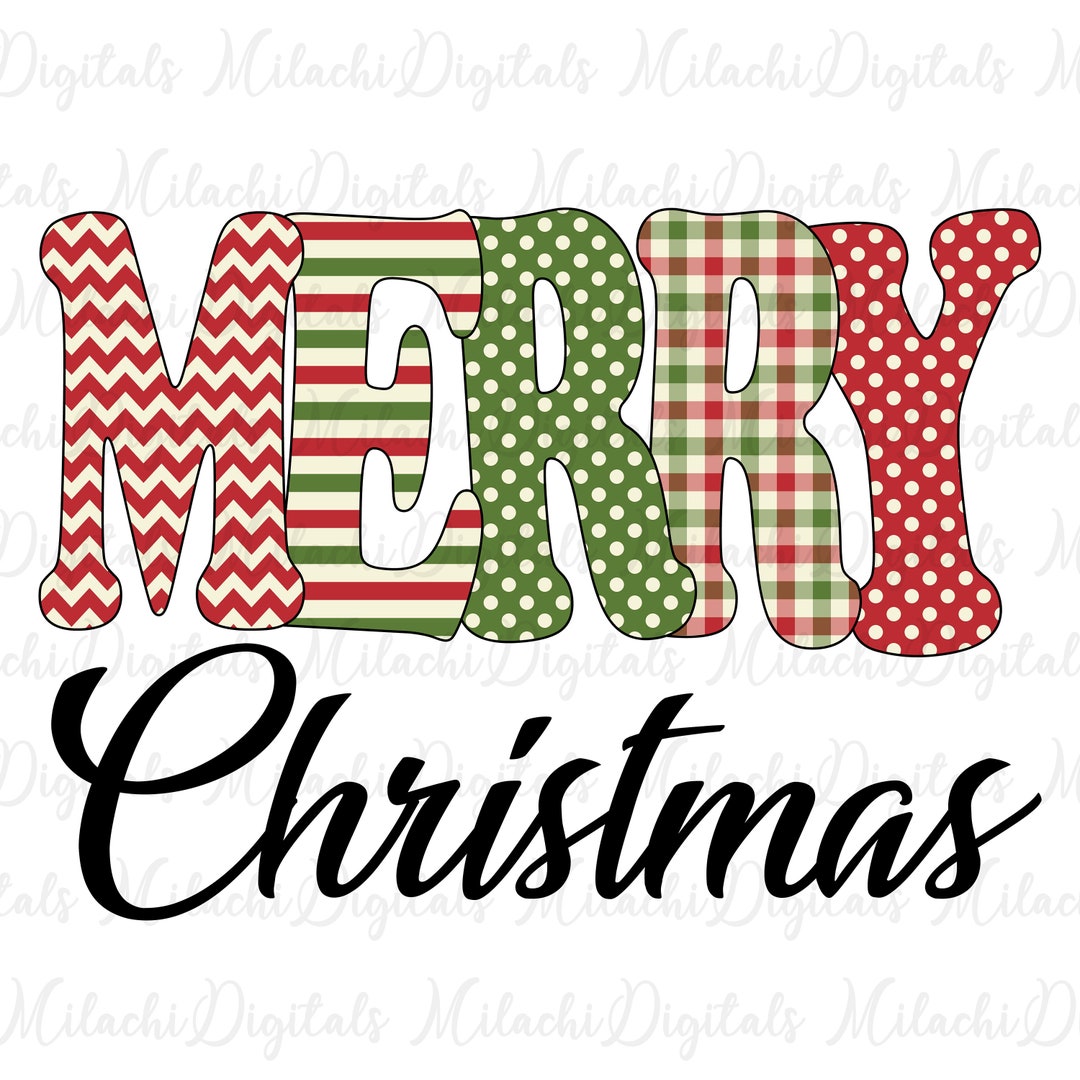 Merry Christmas PNG, Sublimation Download, DTG Printing, Clipart