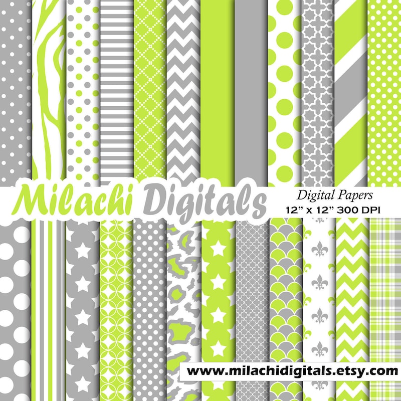 Lime Green Gray - Etsy