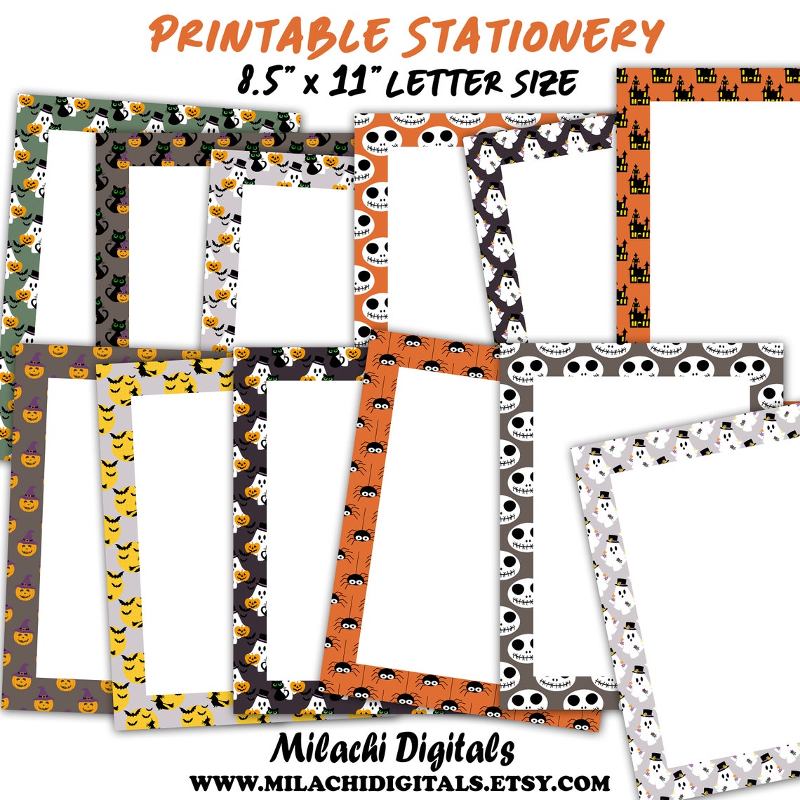 Printable Halloween Stationery Trick or Treat Letter Paper Halloween ...