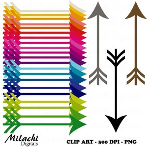 Rainbow Arrows Digital Clip Art - Commercial Use - Instant Download - M99