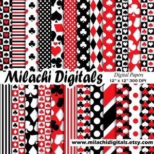 Casino digitaal papier Poker scrapbook papers gokken wallpaper Las Vegas achtergrond commercieel gebruik-M627