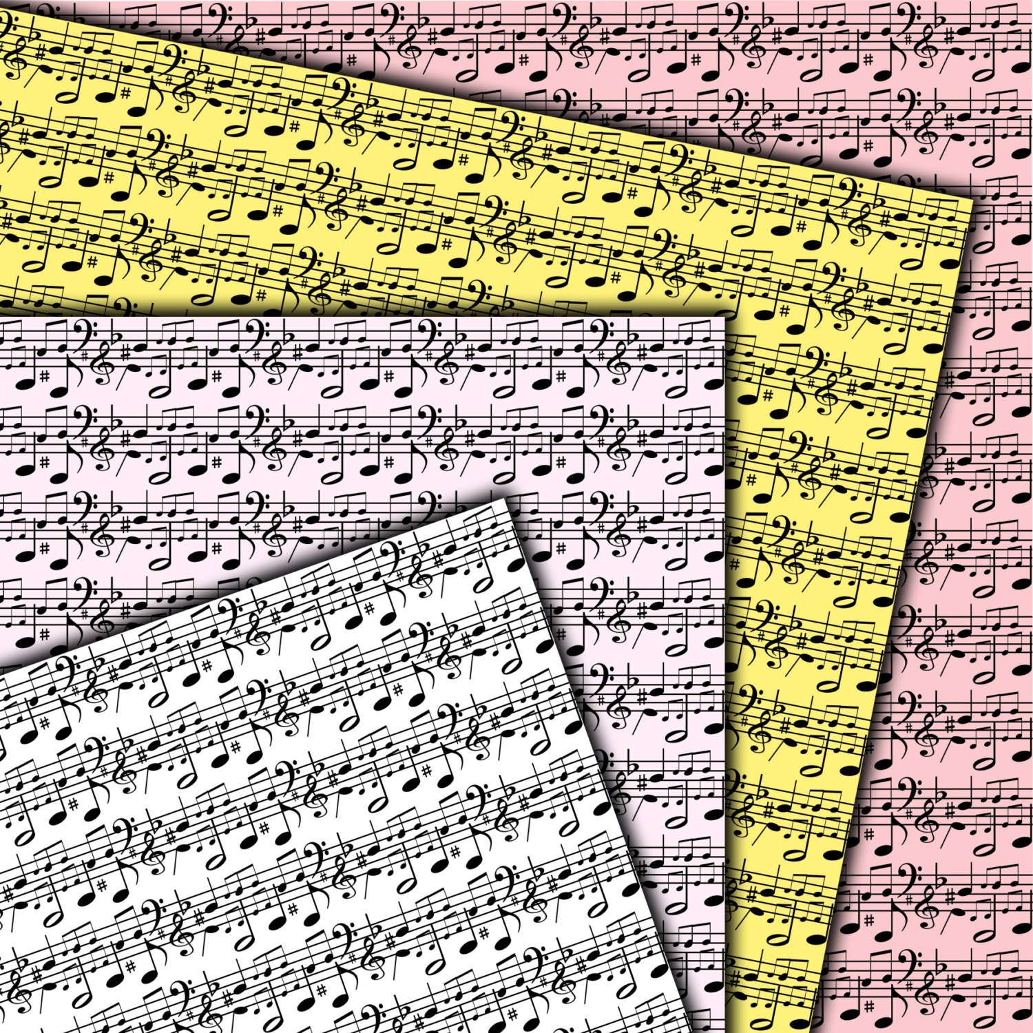 Music Sheet Digital Paper Music Paper Scrapbook Paper Music Etsy UK