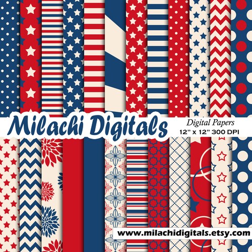 4th of july edge scrapbook paper