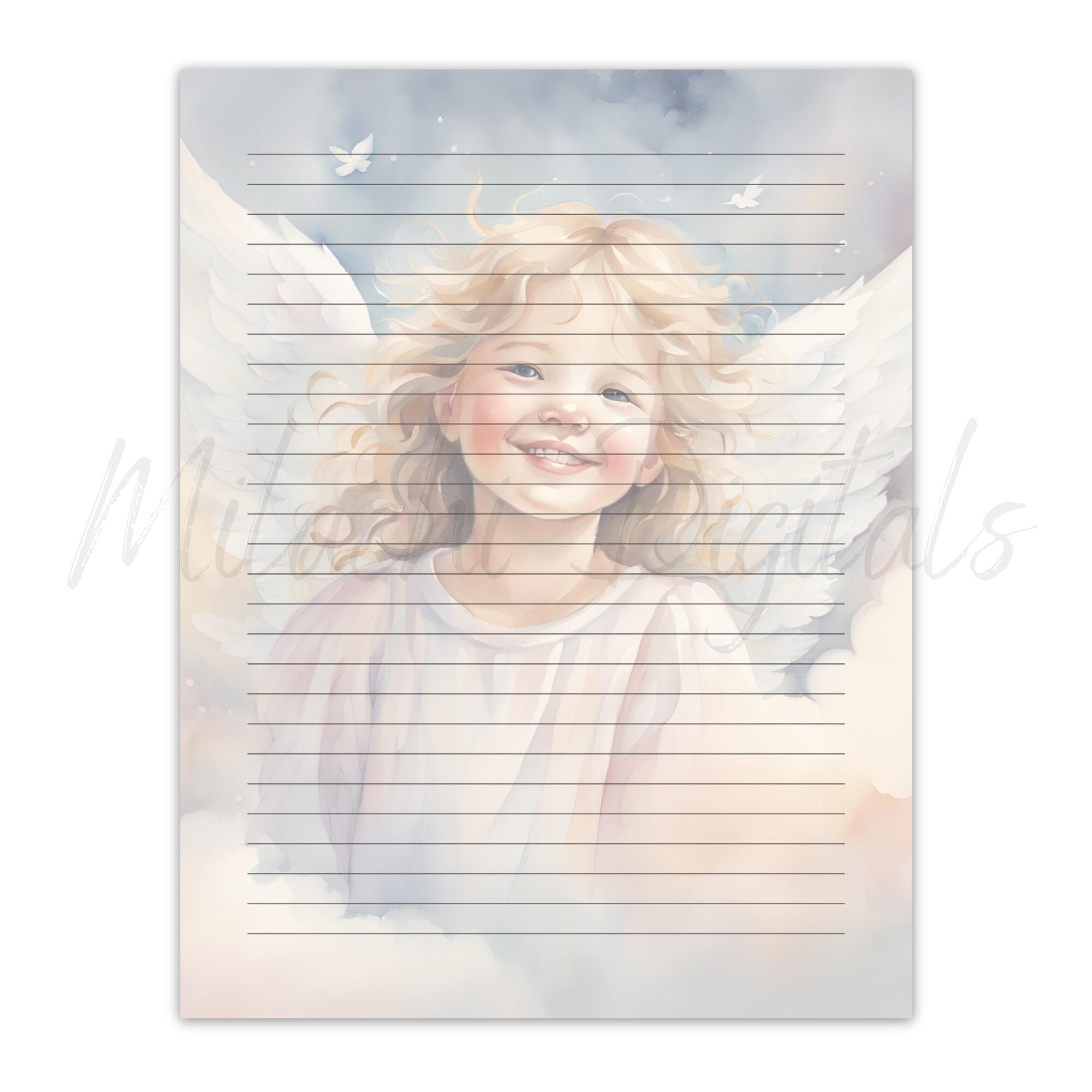 Angel Stationery Printable, Digital Paper for Journals, Writing Paper ...