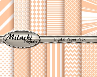 Peach Digital Paper Pack - Commercial Use - Instant Download - M15