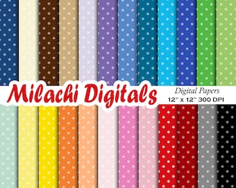 Polka dot digital paper, scrapbook papers, wallpaper, background, commercial use - M486