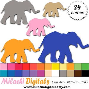 Elephant clipart, animal clipart, baby shower images, zoo clipart, digital scrapbooking - Instant Download - M343