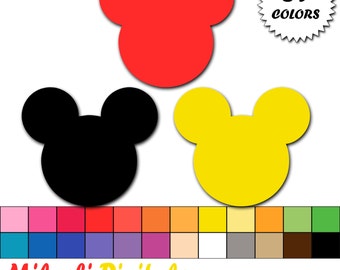 Mickey mouse clipart, mickey head clip art, icon, graphics, digital scrapbooking, commercial use - Instant Download - M345