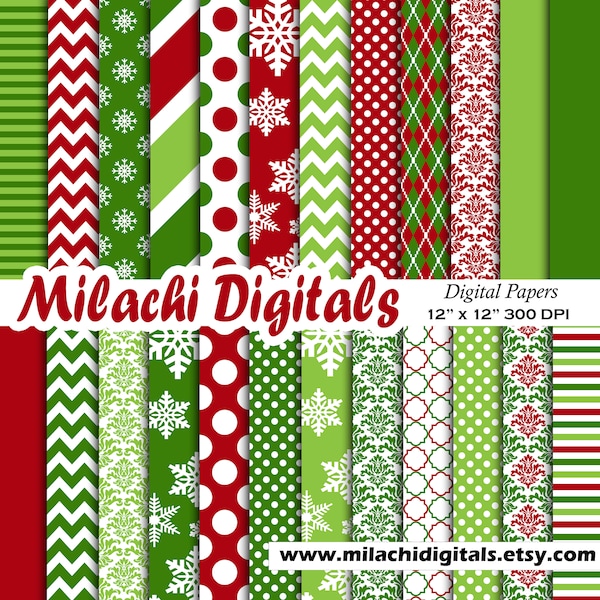 Christmas digital paper, holiday scrapbook papers, snowflake wallpaper, christmas background - M561