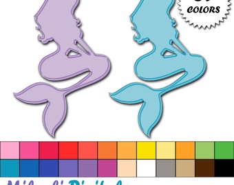 Sirena clipart, clipart estate, partito di sirena, sotto il mare clipart, scrapbooking digitale - Instant Download - M342