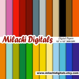 Solid Colors digital paper printable digital scrapbooking kit basic backgrounds  - M584