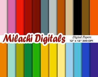 Solid Colors digital paper printable digital scrapbooking kit basic backgrounds  - M584