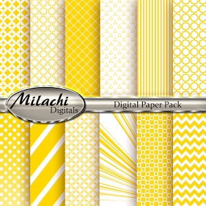 Schoolbus gele digitale papier Pack - 8.5 &quot;x 11&quot; - commercieel gebruik - Instant Download - M20