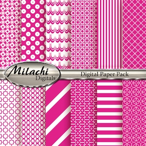 Pink Digital Paper Pack - Commercial Use - Instant Download - M21