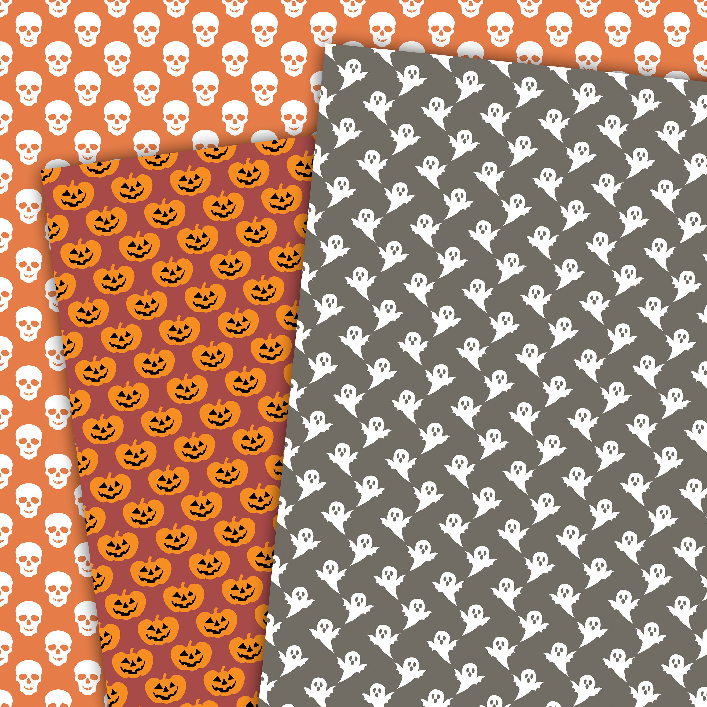 Halloween Digital Paper Pack, Seamless Backgrounds, Halloween Scrapbook ...