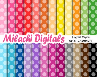 Polka dot digital paper, scrapbook papers, wallpaper, background, commercial use - M488