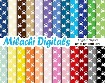 Crab digital paper, under the sea scrapbook papers, nautical wallpaper, photography background - M402
