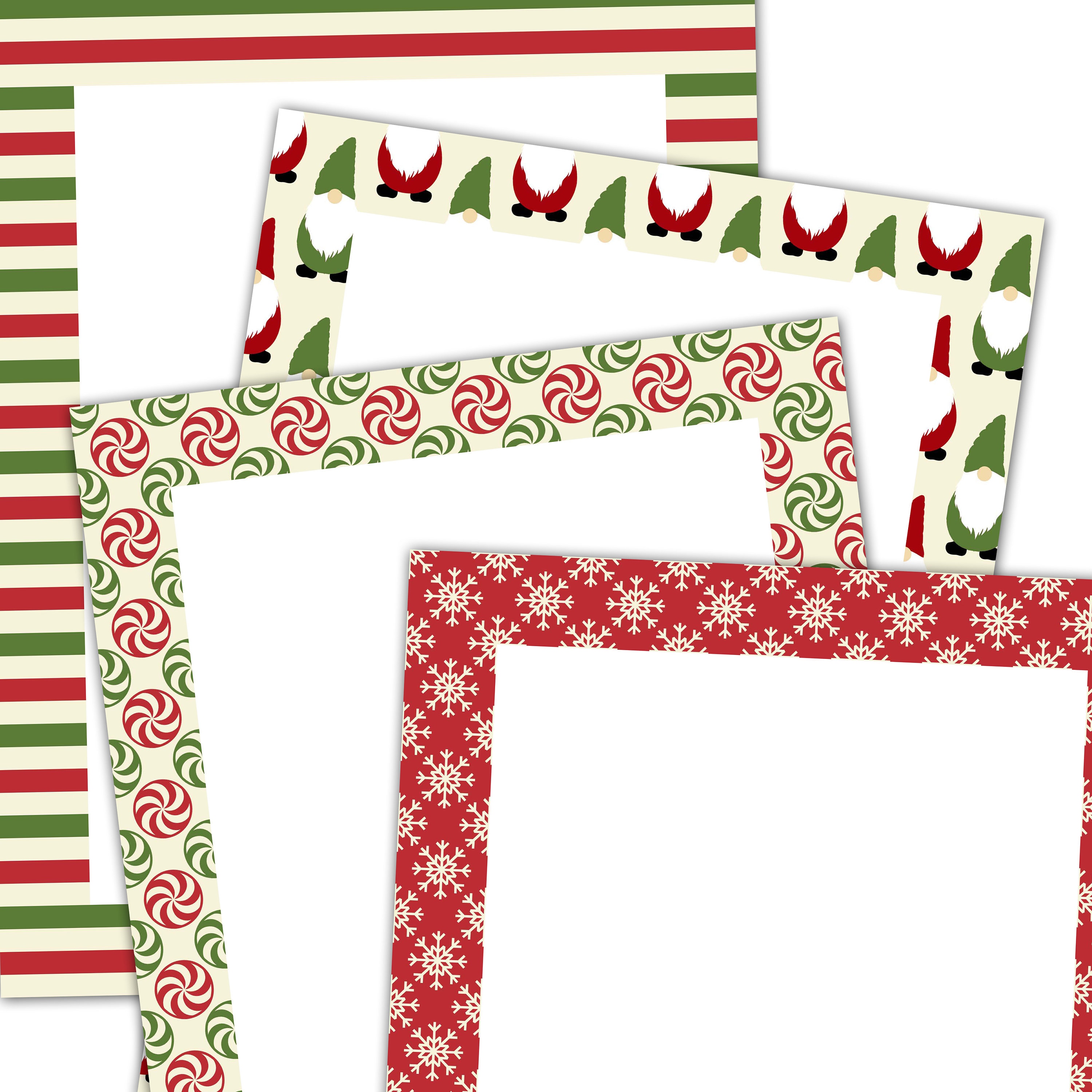 Printable Christmas Stationery Letter Paper Christmas Journal Paper 8.5 ...