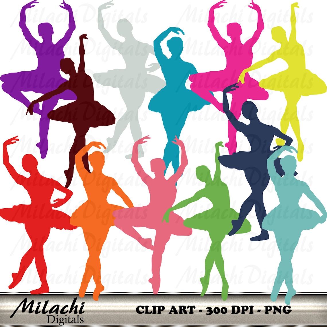 Ballerina Clipart Digital Clip Art - Commercial Use - Instant Download ...