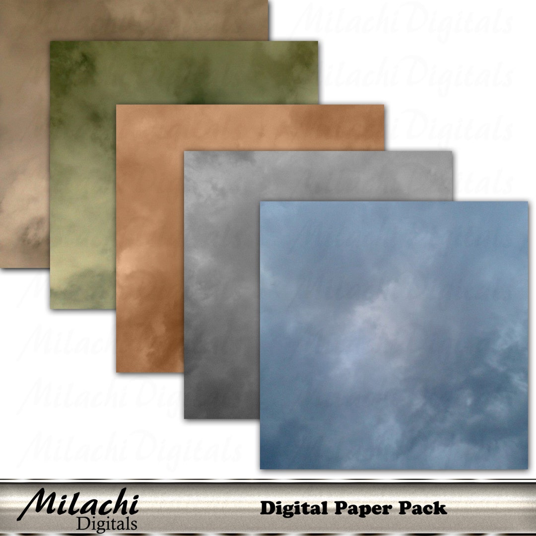 Sky Clouds Digital Paper Pack, Scrapbook Papers, Commercial Use ...