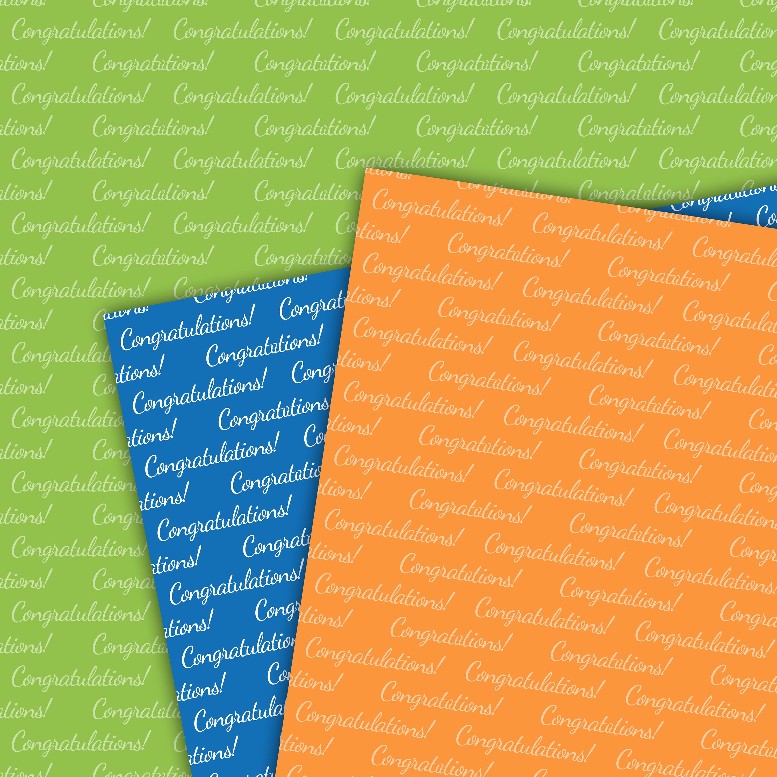 Congratulations Digital Paper Congrats Background Graduation Party ...