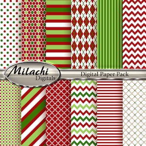 Christmas Digital Paper Pack - Commercial Use - Instant Download - M25