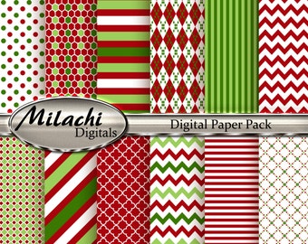 Christmas Digital Paper Pack - Commercial Use - Instant Download - M25