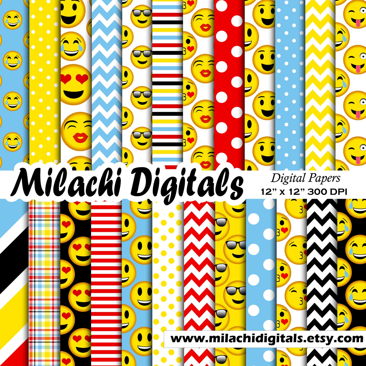Emoji digital paper emoticon scrapbook papers emoji faces Etsy