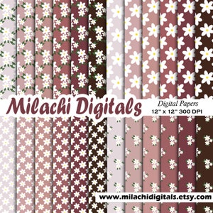 Papel Digital de flor de cerezo, fondos transparentes, papeles de Scrapbook de flores de primavera, papeles de Scrapbook imprimibles, papel tapiz Floral - M952