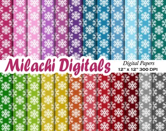 Christmas digital paper, holiday scrapbook papers, snowflake wallpaper, christmas background - M599
