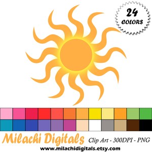 Sun clipart, sunshine clip art, summer clipart, sun icons, digital scrapbooking - Commercial Use - Instant Download - M339