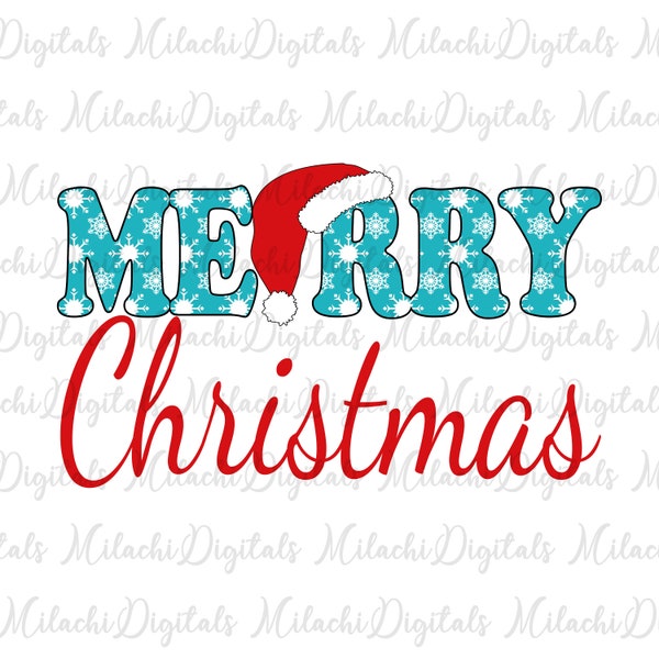 Snowflakes Merry Christmas PNG, Sublimation Download, DTG Printing, Clipart, Sublimation Design, Christmas Sublimation PNG - M59